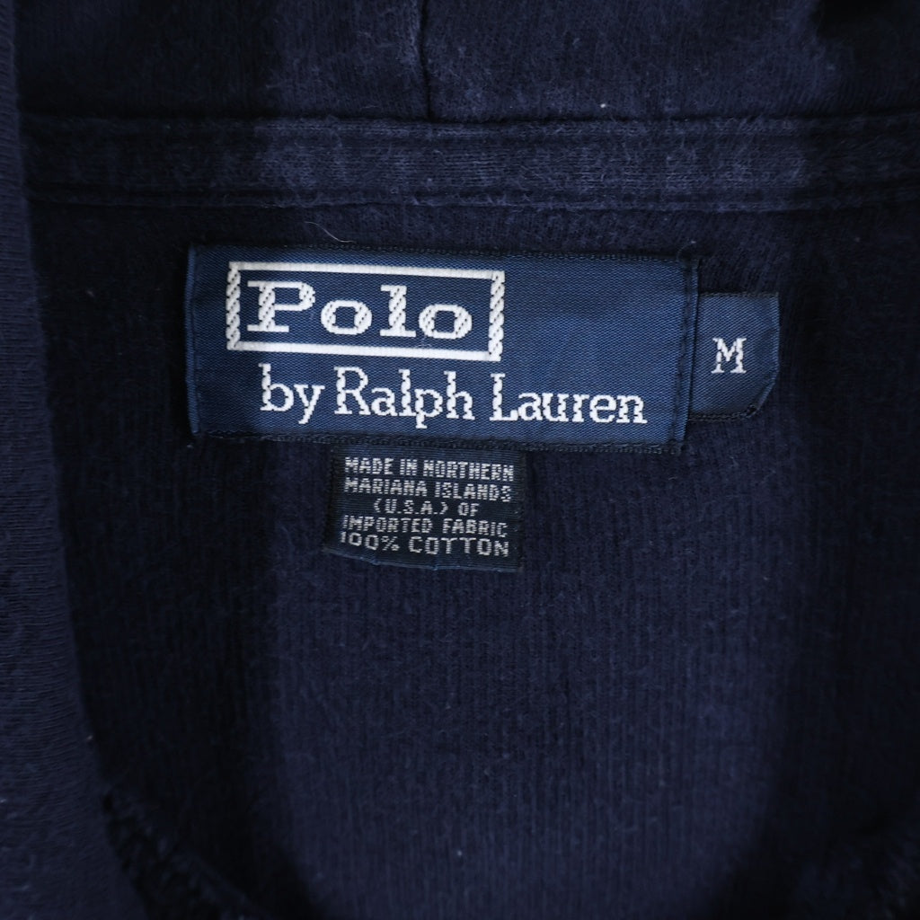 POLO RALPH LAUREN(ポロラルフローレン) 90S ポニー刺繍 ニット プルオーバーパーカー ネイビー