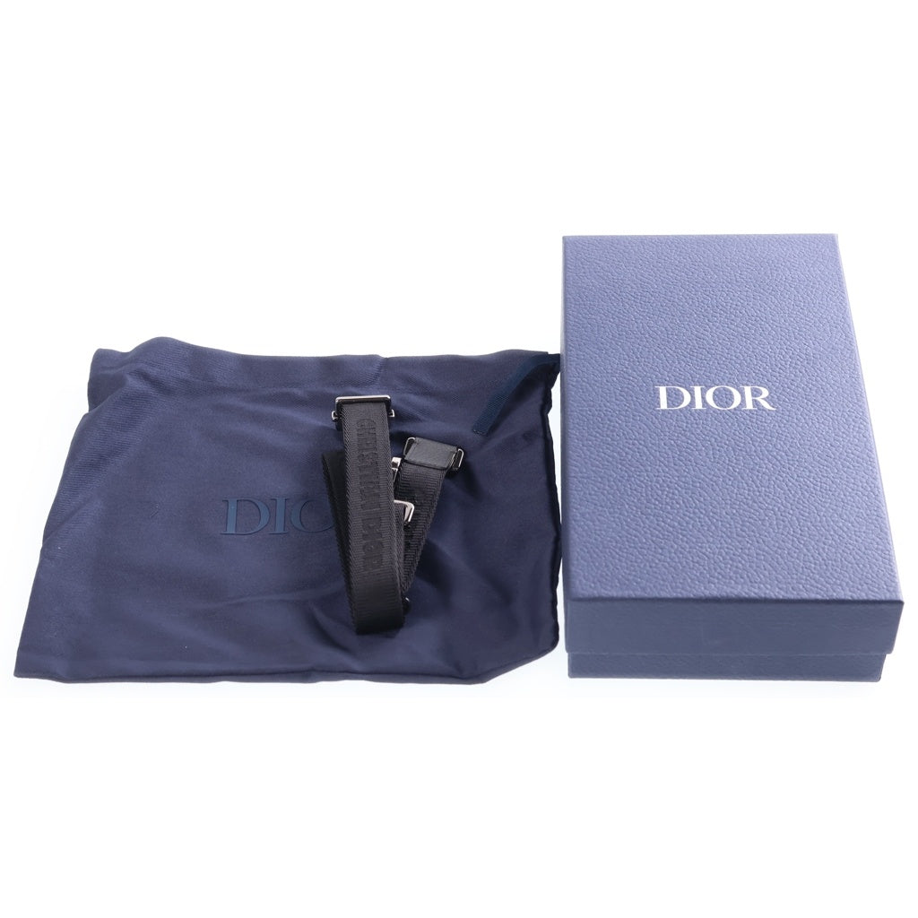 Christian Dior(クリスチャンディオール) オブリーク キャンバス ショルダーバッグ ネイビー 11-BO-1202 レディース