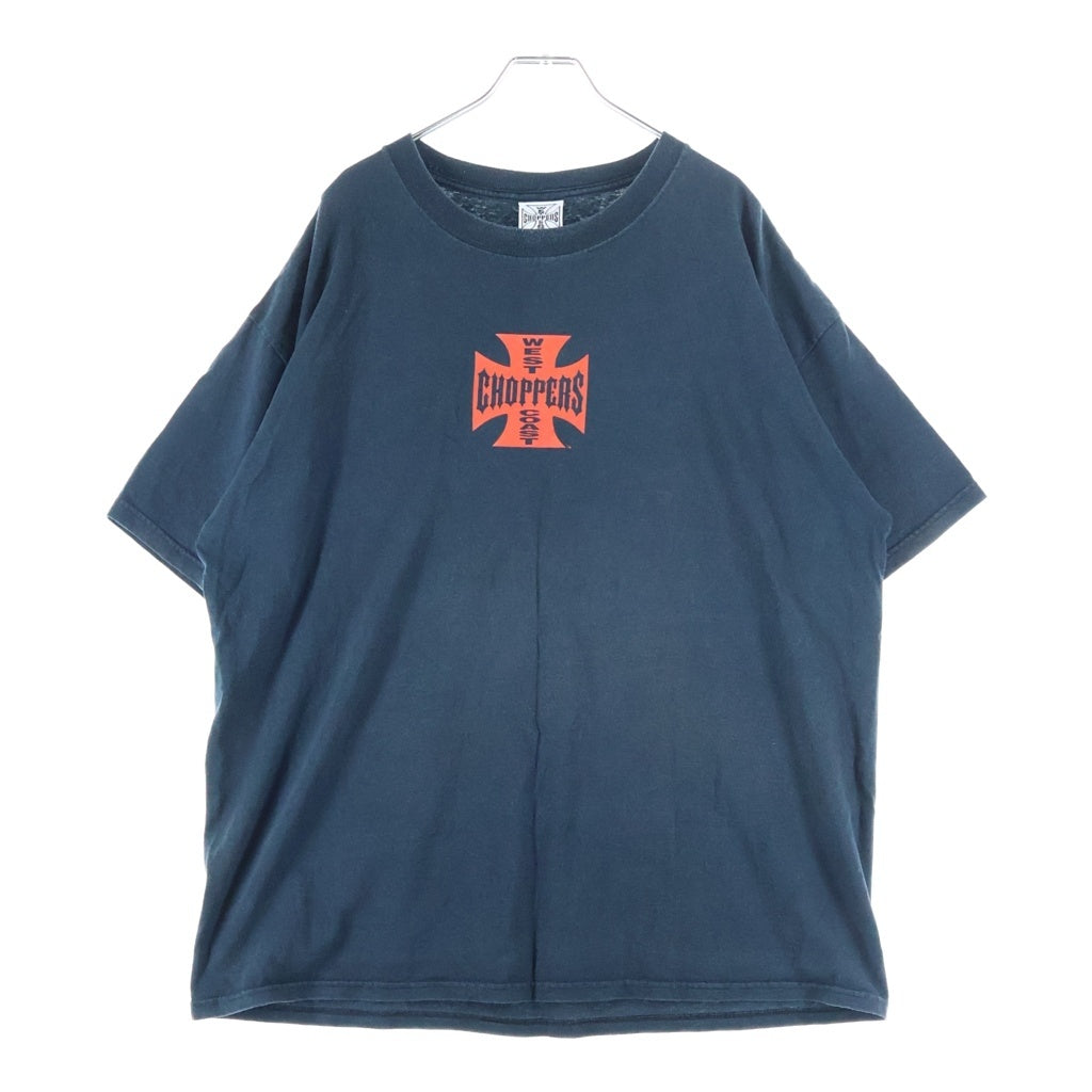 VINTAGE(ヴィンテージ) 90-00s West Coast Choppers Tee ウエストコーストチョッパーズ アイアンクロス 半袖Tシャツ カットソー ネイビー/オレンジ