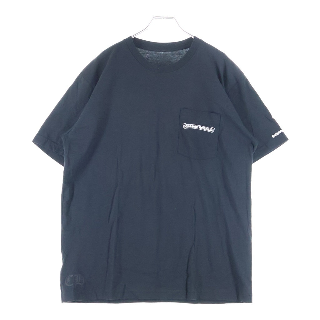CHROME HEARTS(クロムハーツ) SCROLL LABEL T-SHIRT スクロールラベルプリント クルーネックポケット 半袖Tシャツ カットソー ブラック