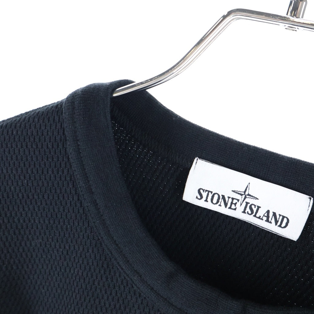 STONE ISLAND(ストーンアイランド) Waffle ワッフル ロゴパッチ サーマルカットソー ブラック L1S156100011