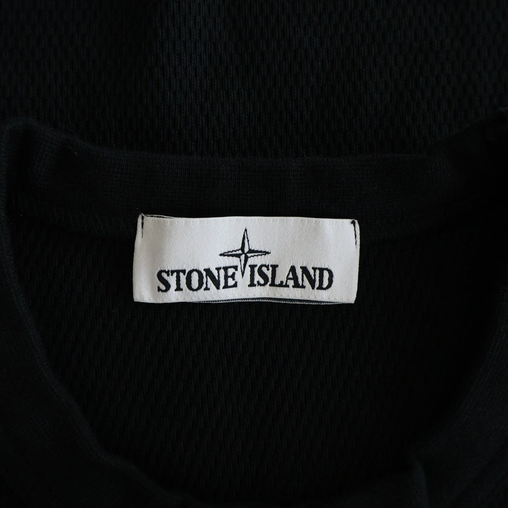STONE ISLAND(ストーンアイランド) Waffle ワッフル ロゴパッチ サーマルカットソー ブラック L1S156100011