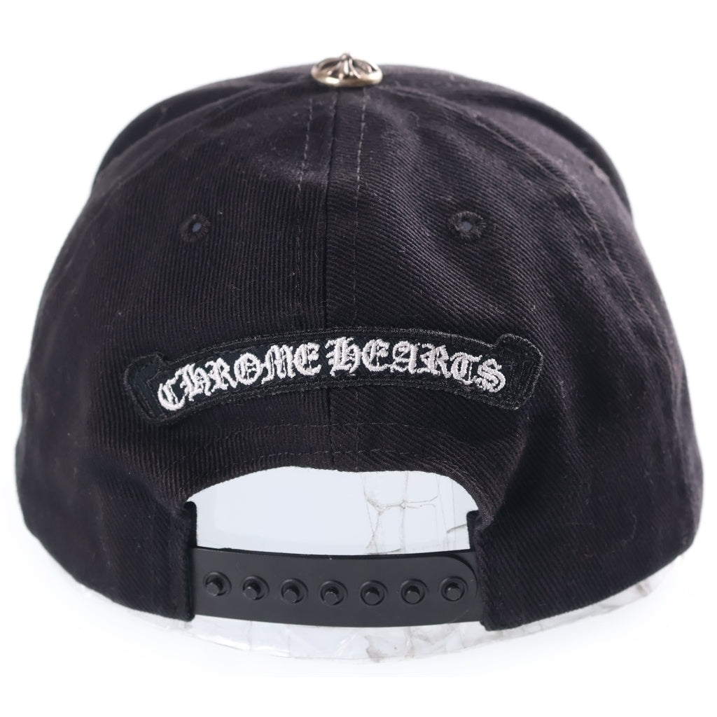 CHROME HEARTS(クロムハーツ) HAT BSBL CH SCROLL CAP DENIM BLACK スクロールラベル クロスボール付きデニムベースボールキャップ 帽子 ブラック