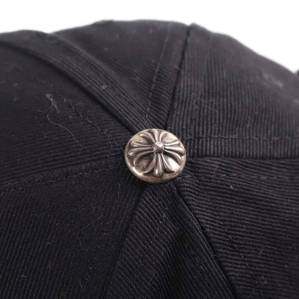 CHROME HEARTS(クロムハーツ) HAT BSBL CH SCROLL CAP DENIM BLACK スクロールラベル クロスボール付きデニムベースボールキャップ 帽子 ブラック