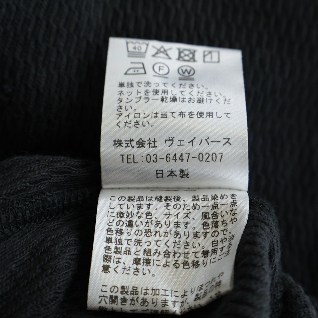 JUN / NAKAYAMA(ジュンナカヤマ) 24AW ダメージ加工 サーマル長袖Tシャツ ブラック JN-FW24-017