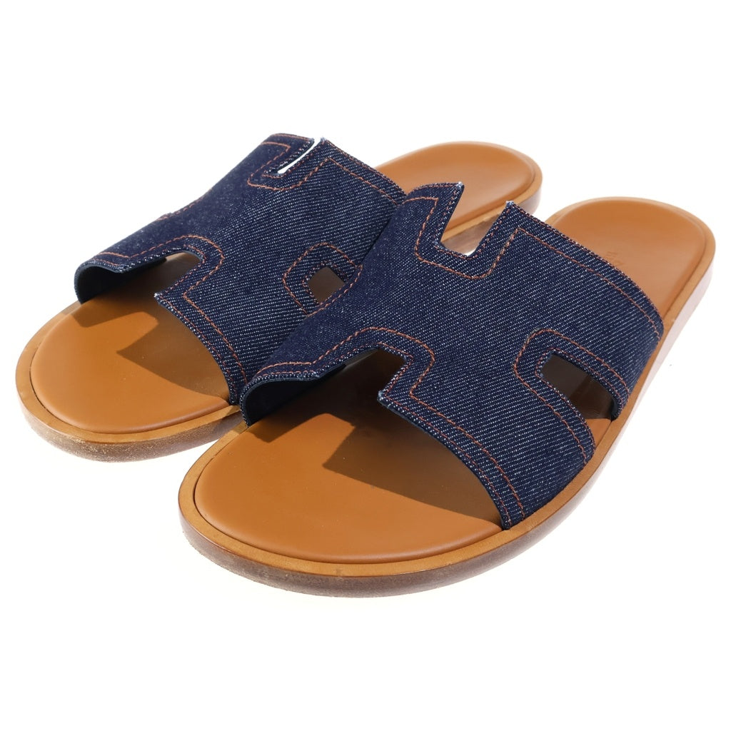HERMES(エルメス) イズミール デニム レザーサンダル インディゴ/ブラウン