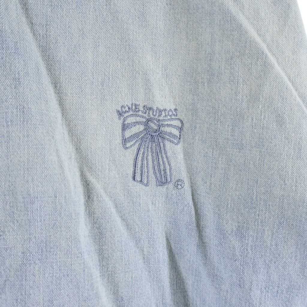 Acne Studios(アクネ ストゥディオズ) 26SS リペア加工 デニム半袖シャツ インディゴ FN-MN-SHIR00978