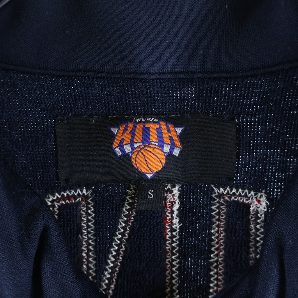 KITH(キス) ×NEW YORK KNICKS BERNARD KING WOODPOINT SHIRT ベースボール半袖シャツ ネイビー