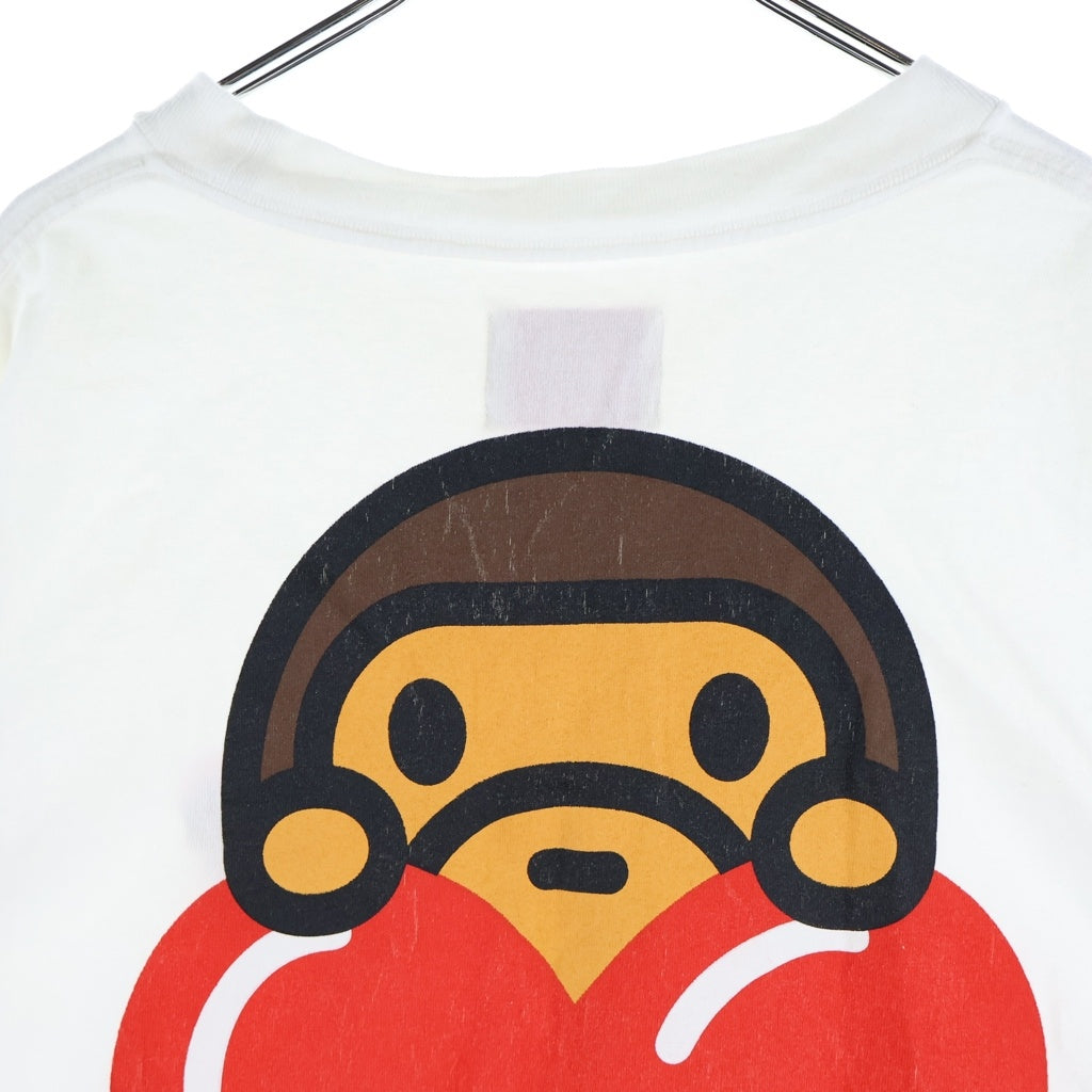 A BATHING APE(アベイシングエイプ) ×EMOTIONALLY UNAVAILABLE BABY MILO プリント半袖Tシャツカットソー ホワイト