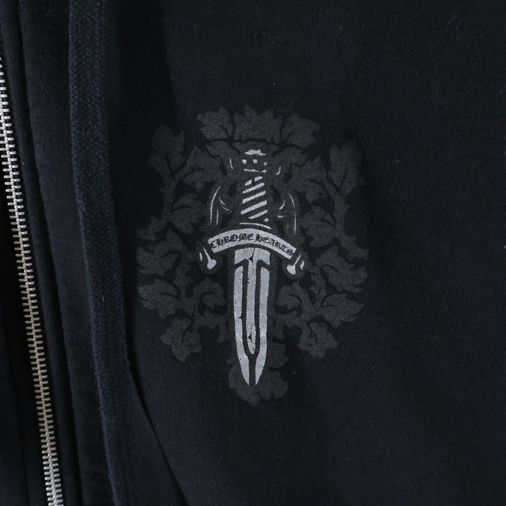 CHROME HEARTS(クロムハーツ) SWTSHRT HD ZIP バックヴァインダガープリントジップアップパーカー ブラック