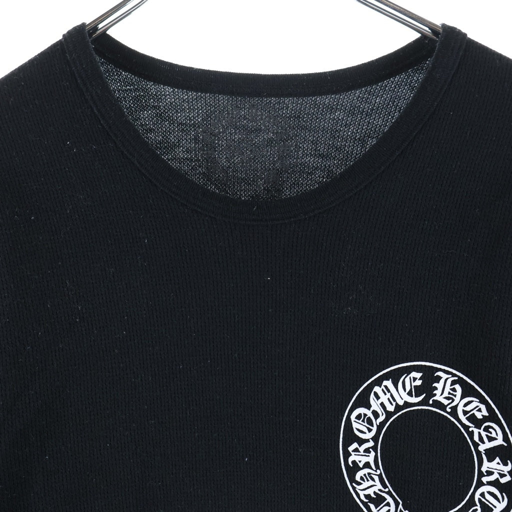 CHROME HEARTS(クロムハーツ) Horseshoe Thermal L/S Tee ホースシュー 袖フローラル サーマル長袖Tシャツ ブラック