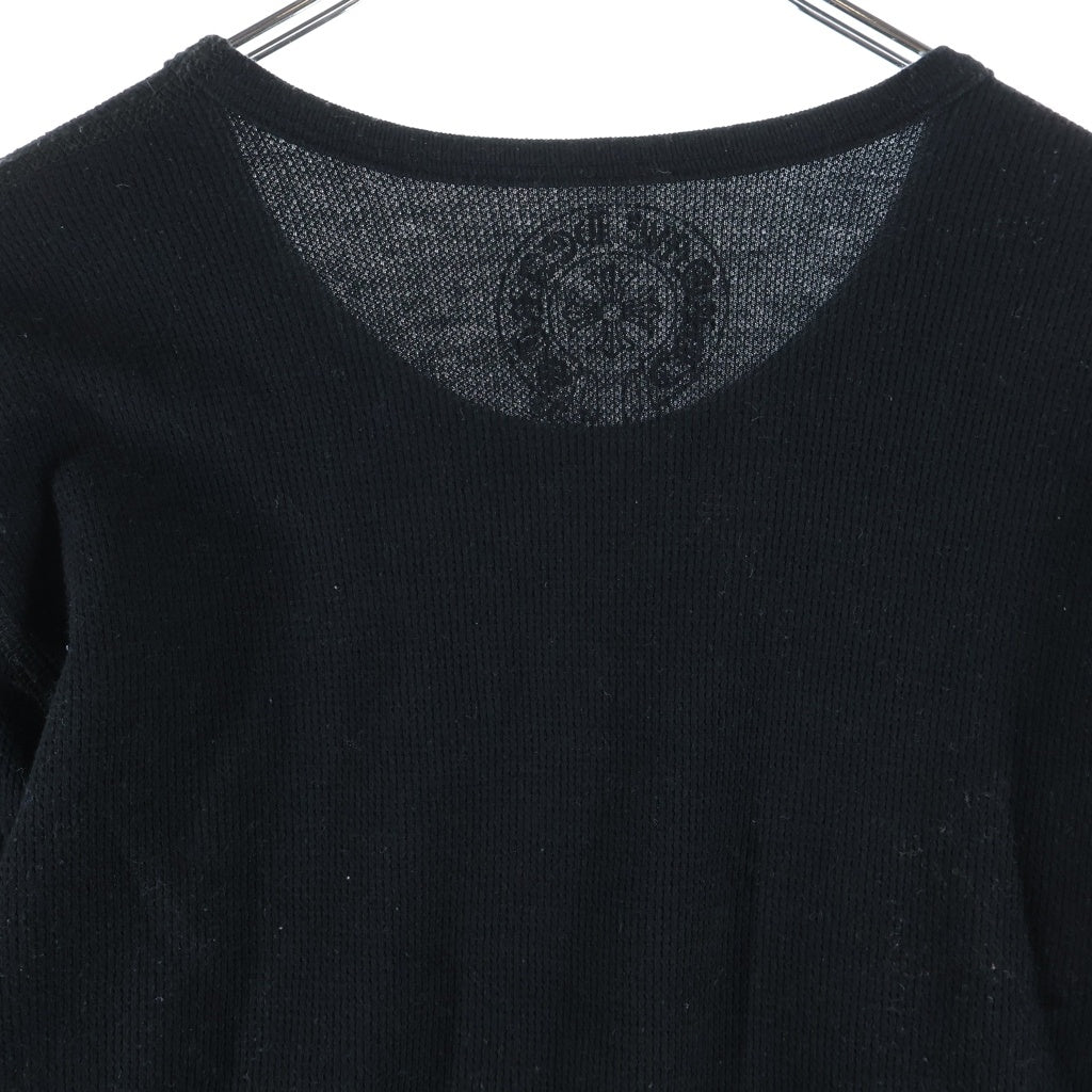 CHROME HEARTS(クロムハーツ) Horseshoe Thermal L/S Tee ホースシュー 袖フローラル サーマル長袖Tシャツ ブラック