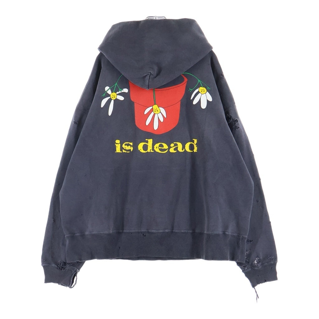 SAINT MICHAEL(セントマイケル) ×HOODIE DE LA SOUL デラソウル ダメージ加工プルオーバーパーカー ブラック SM-HR1-000-C19