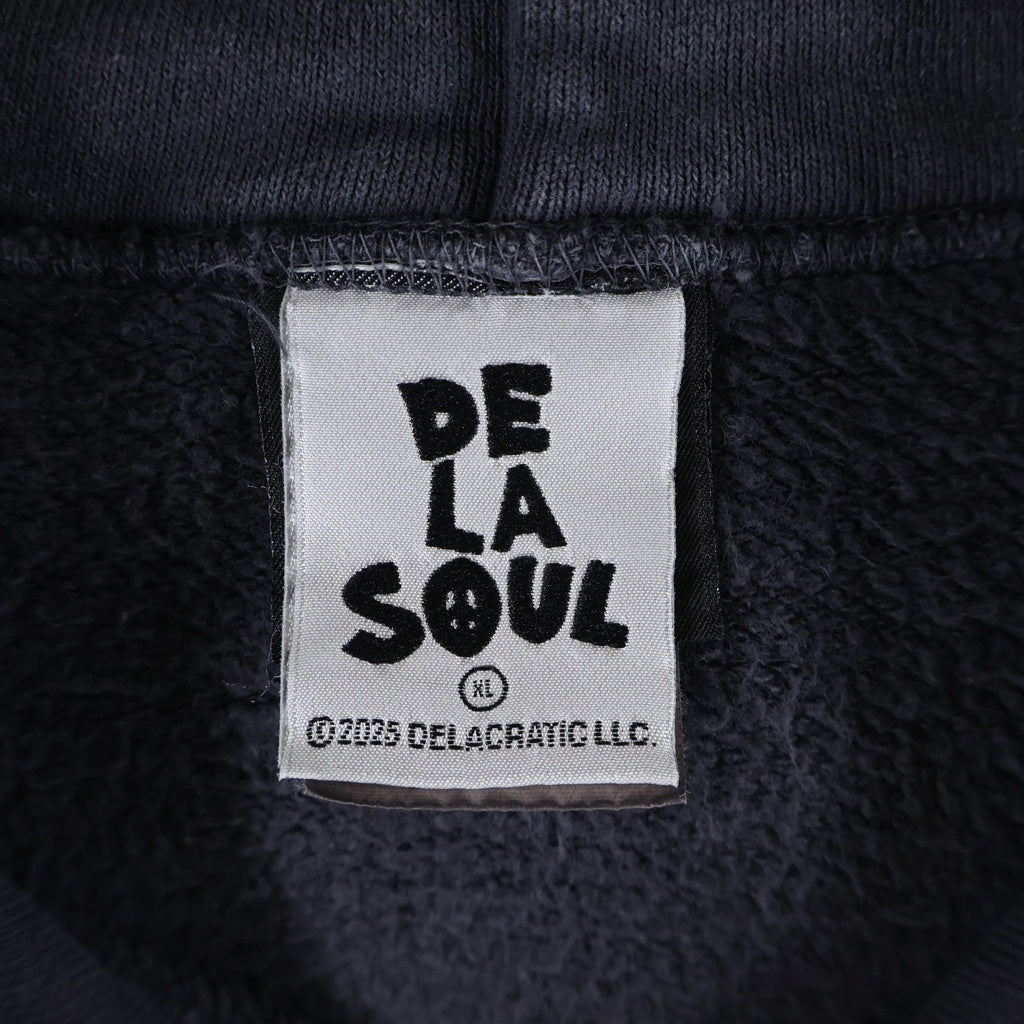 SAINT MICHAEL(セントマイケル) ×HOODIE DE LA SOUL デラソウル ダメージ加工プルオーバーパーカー ブラック SM-HR1-000-C19