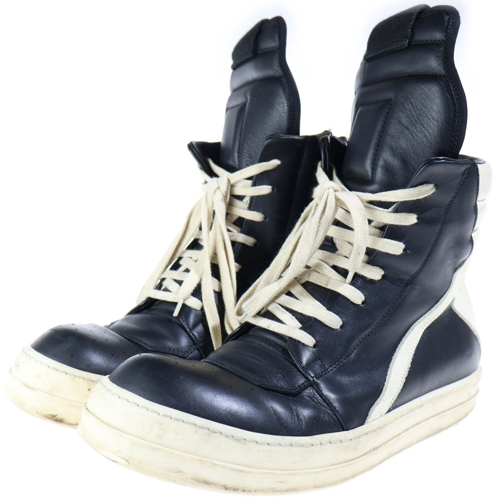 Rick Owens(リックオウエンス) Geobasket Sneaker ジオバスケットレザーハイカットスニーカー ブラック/ホワイト