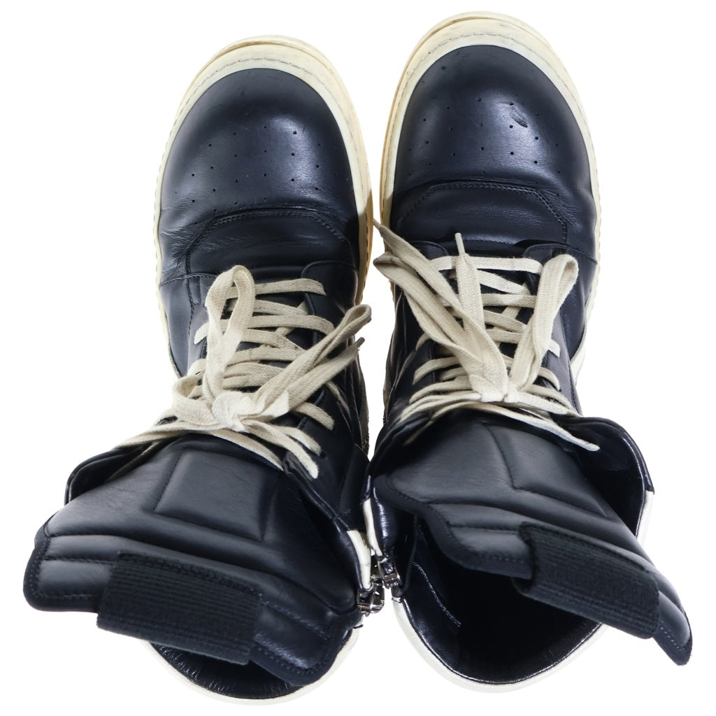 Rick Owens(リックオウエンス) Geobasket Sneaker ジオバスケットレザーハイカットスニーカー ブラック/ホワイト