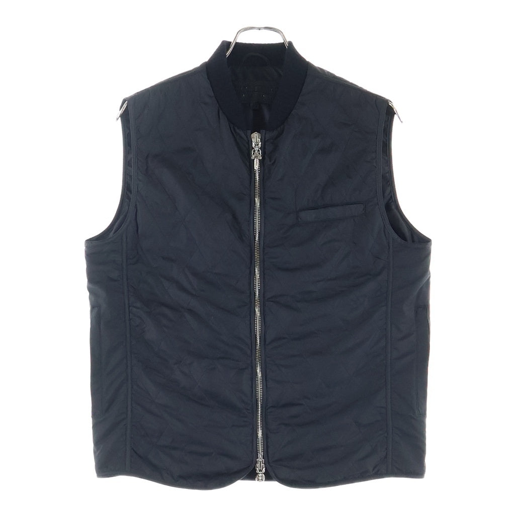 CHROME HEARTS(クロムハーツ) 新型 PAPA VEST パパ ベスト セメタリークロスレザーパッチキルティングベスト ブラック