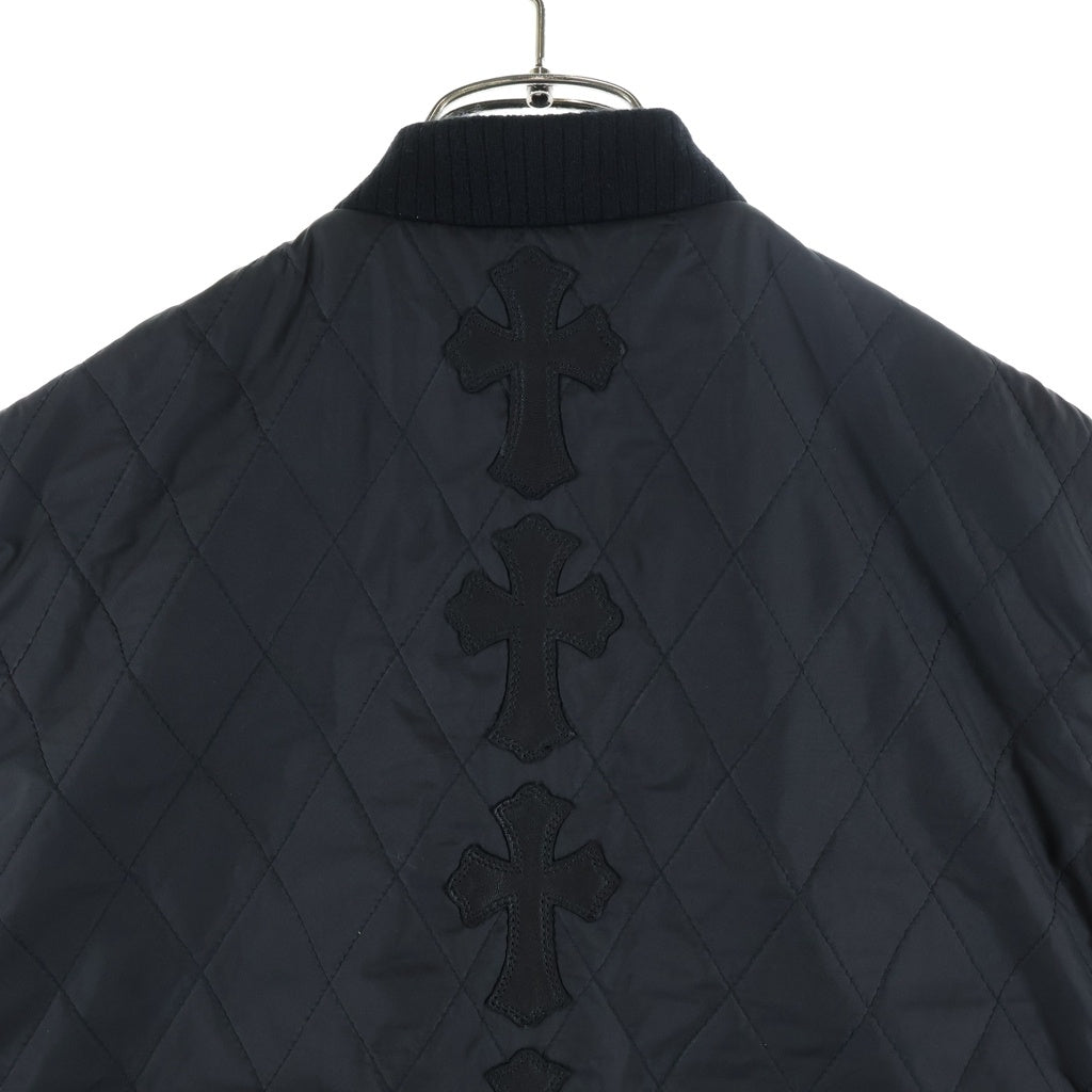 CHROME HEARTS(クロムハーツ) 新型 PAPA VEST パパ ベスト セメタリークロスレザーパッチキルティングベスト ブラック