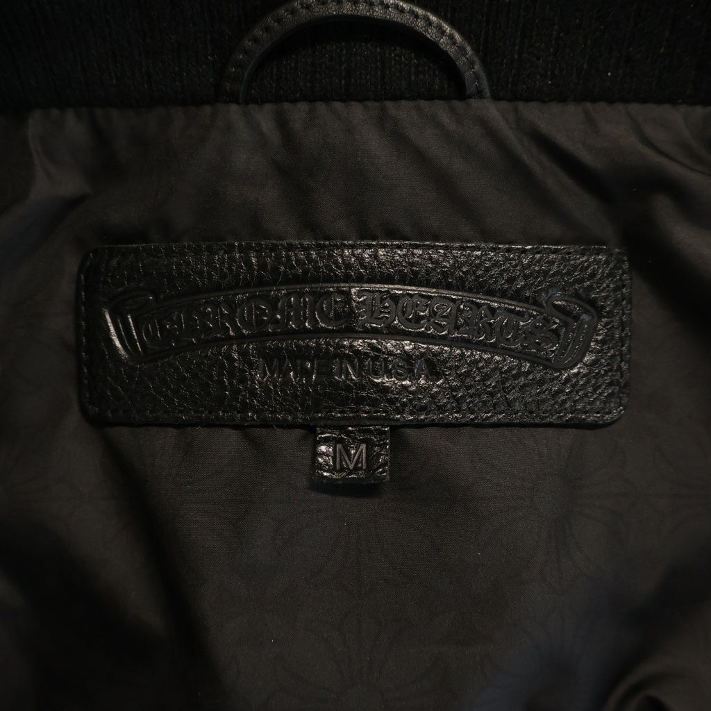 CHROME HEARTS(クロムハーツ) 新型 PAPA VEST パパ ベスト セメタリークロスレザーパッチキルティングベスト ブラック