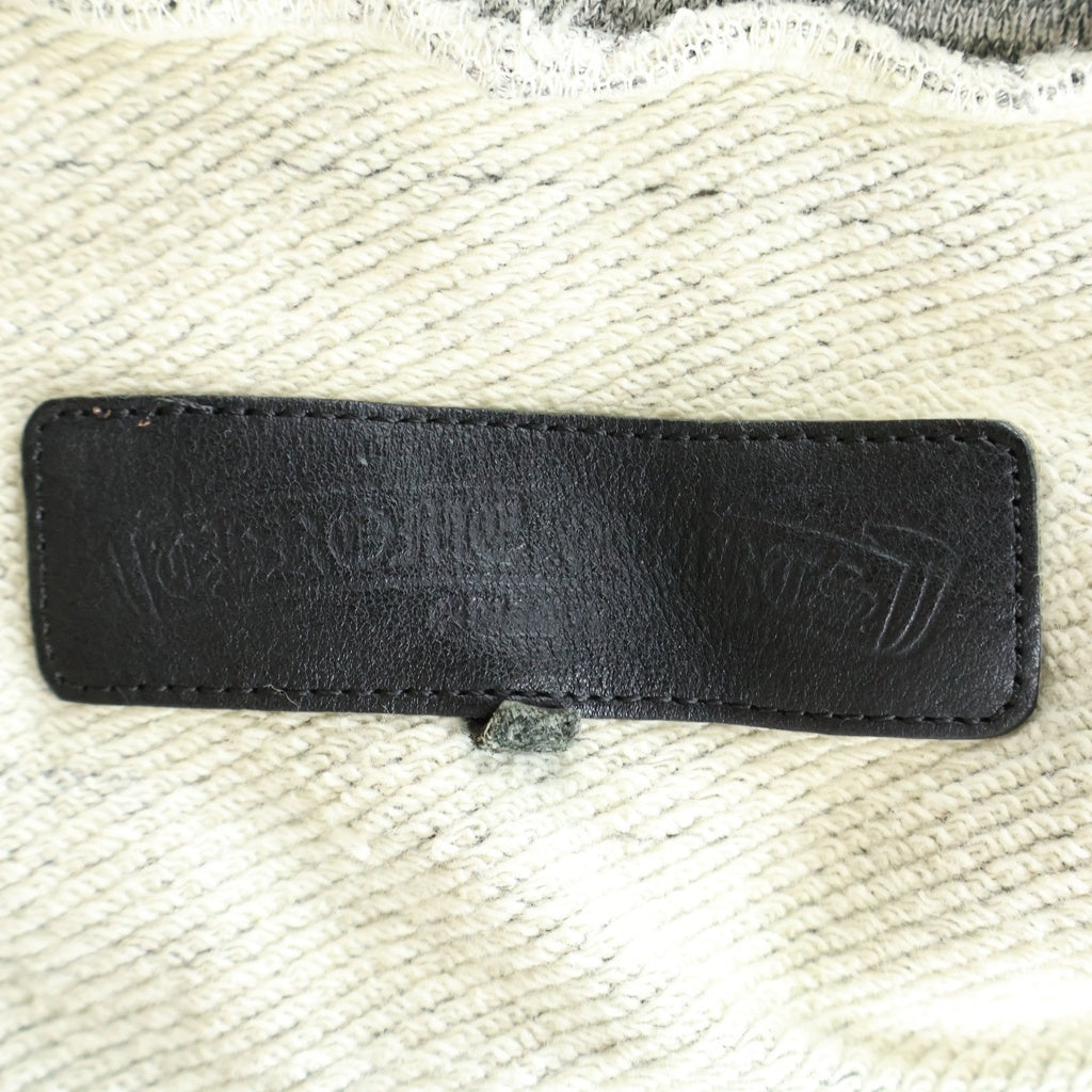 CHROME HEARTS(クロムハーツ) バック レザー ホースシュー ジップアップパーカー グレー