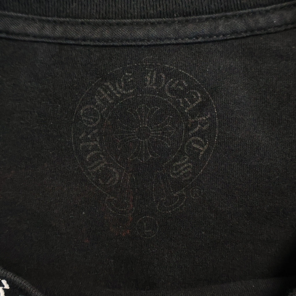 CHROME HEARTS(クロムハーツ) CH LS NECK LOGO ネックロゴプリント 袖ロゴ 長袖Tシャツ ロングスリーブカットソー ブラック