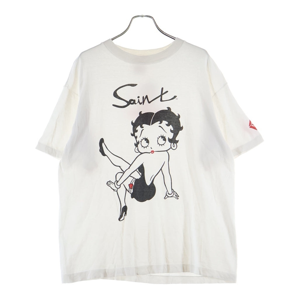 SAINT MICHAEL(セントマイケル) ×Betty Boop SS Tee ベティ・ブープ 両面プリント 半袖Tシャツ カットソー ホワイト SM-HR1-0000-C40