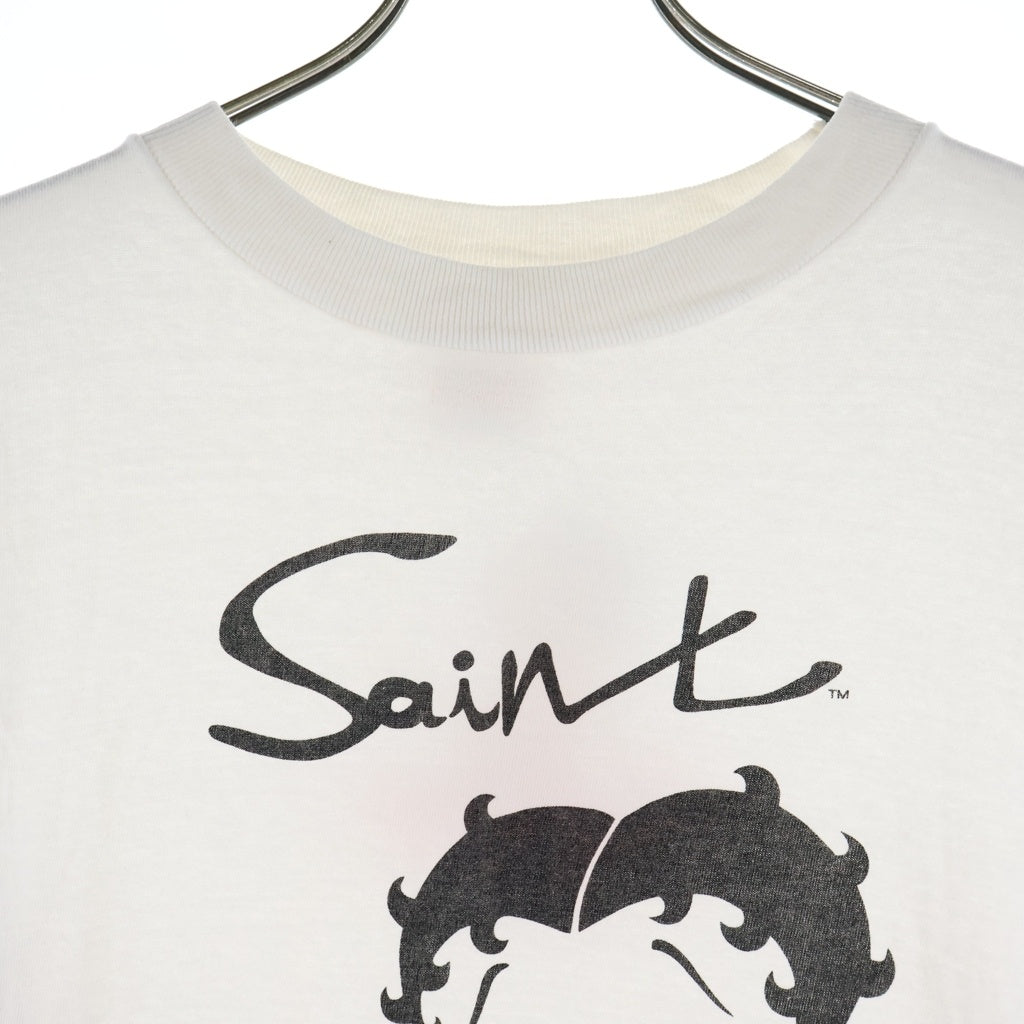 SAINT MICHAEL(セントマイケル) ×Betty Boop SS Tee ベティ・ブープ 両面プリント 半袖Tシャツ カットソー ホワイト SM-HR1-0000-C40