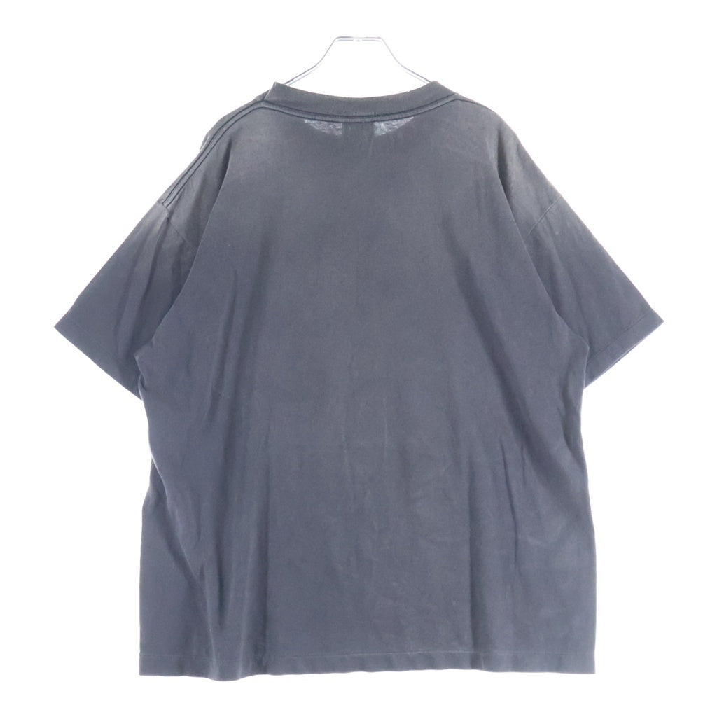 SAINT MICHAEL(セントマイケル) 25SS HEART TEE ヴィンテージ加工 ハートプリント半袖Tシャツ クルーネックカットソー ブラック SM-HR8-0000-001