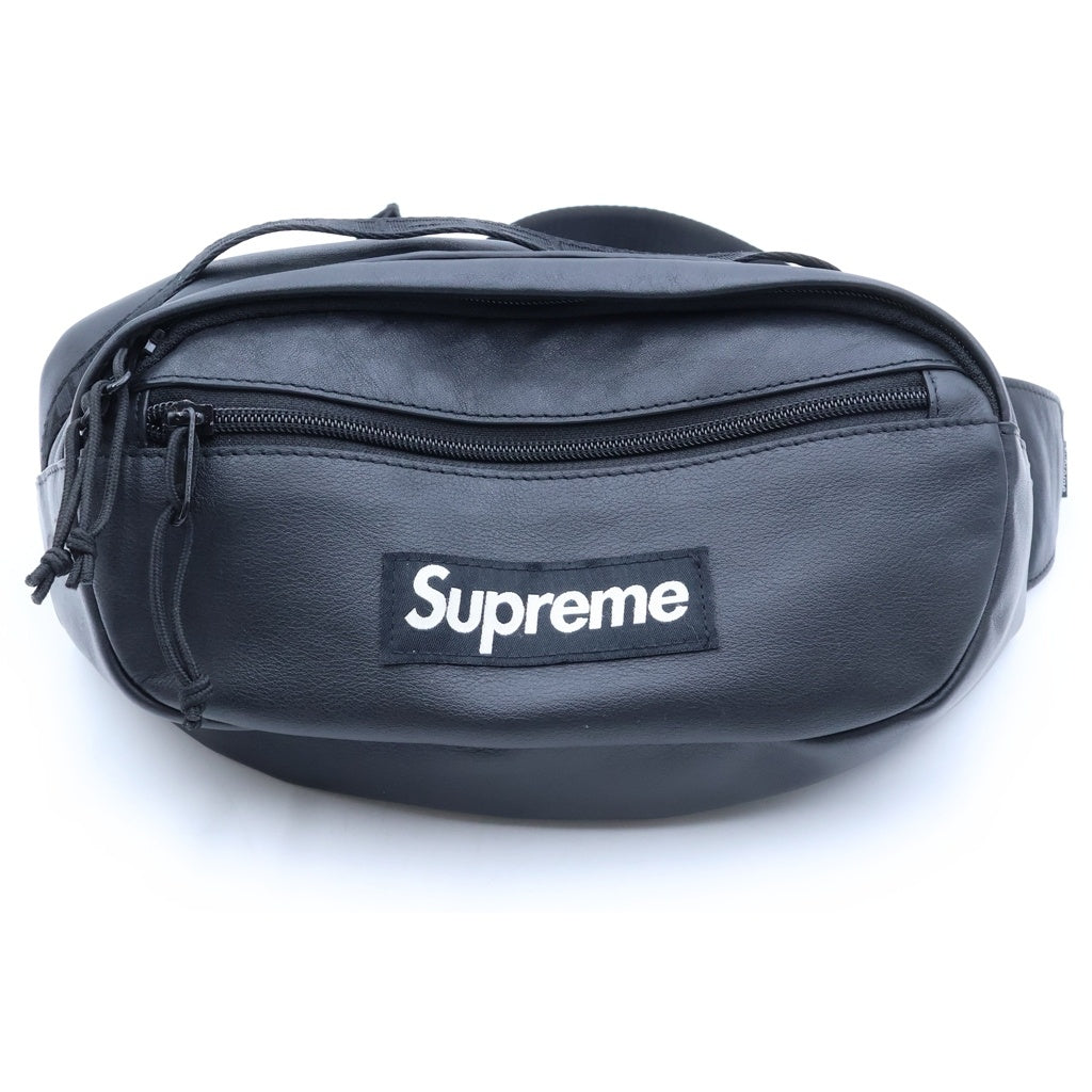 SUPREME(シュプリーム) 24AW Leather Waist Bag レザーウエストバッグ ブラック