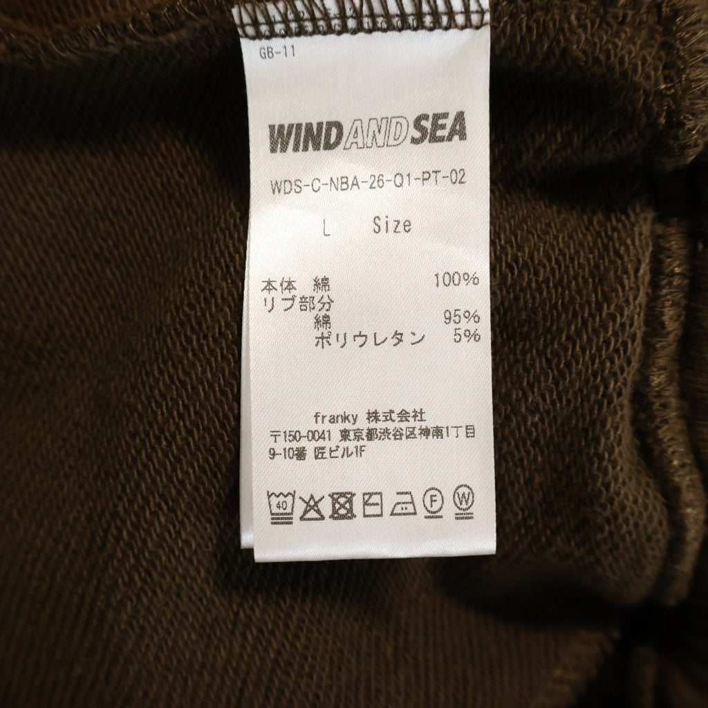 WIND AND SEA(ウィンダンシー) ×NBA エヌビーエー ロゴ刺繍 パネルリメイクスウェットパンツ ブラウン WDS-C-NBA-26-Q1-PT-02