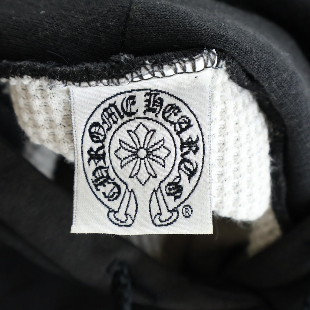 CHROME HEARTS(クロムハーツ) OLD HORSESHOE HOODIE オールド ホースシュープリント 裏地サーマル プルオーバーパーカー ブラック