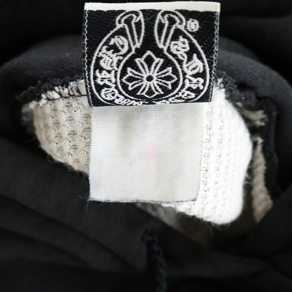 CHROME HEARTS(クロムハーツ) OLD HORSESHOE HOODIE オールド ホースシュープリント 裏地サーマル プルオーバーパーカー ブラック