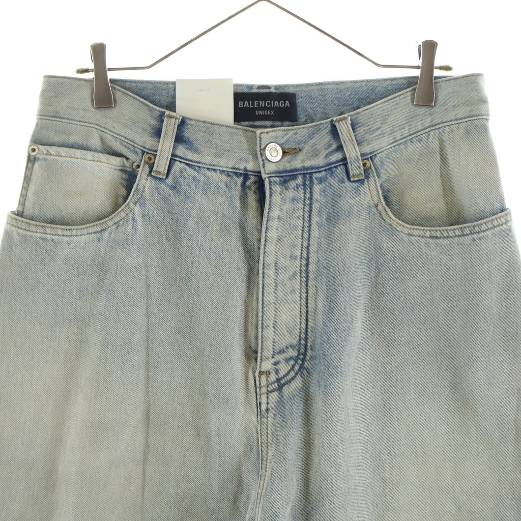 BALENCIAGA(バレンシアガ) 24SS サイズステッカーワイドバギーデニムパンツ インディゴ 767977 TDW14