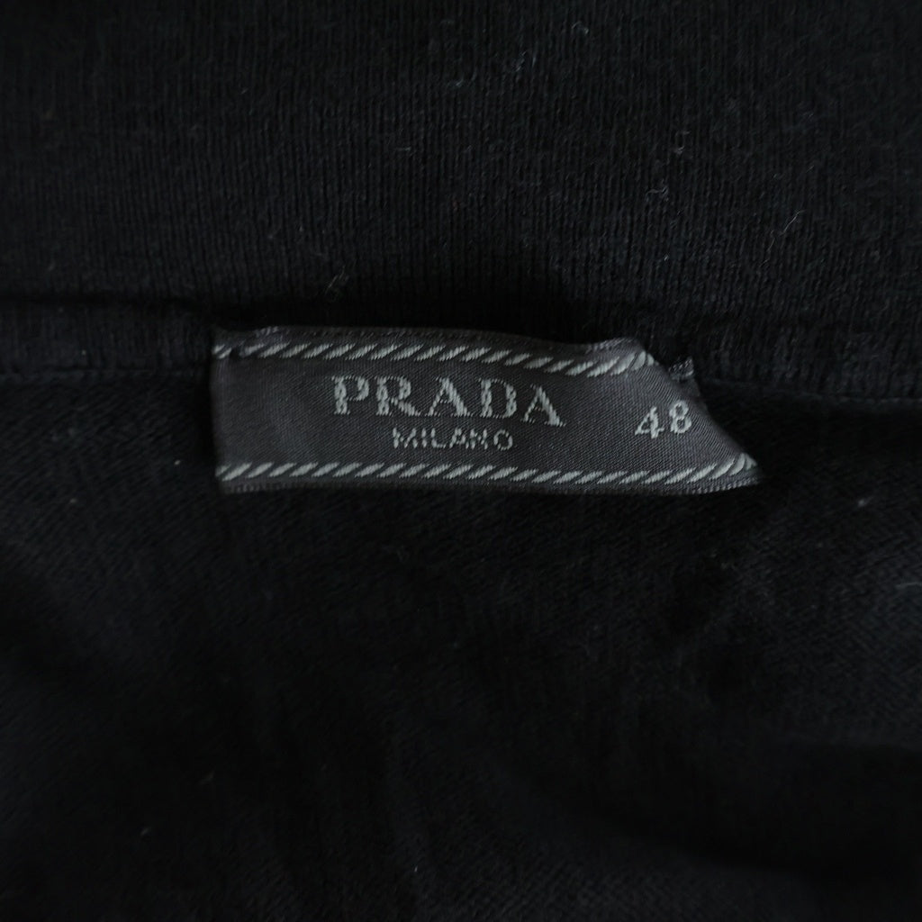 PRADA(プラダ) コットンニット 長袖ポロシャツ カットソー ブラック DNA793 S191 1YKU