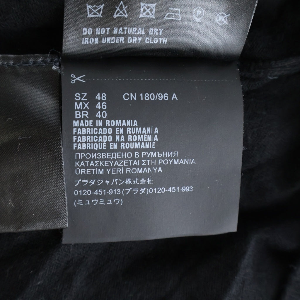 PRADA(プラダ) コットンニット 長袖ポロシャツ カットソー ブラック DNA793 S191 1YKU