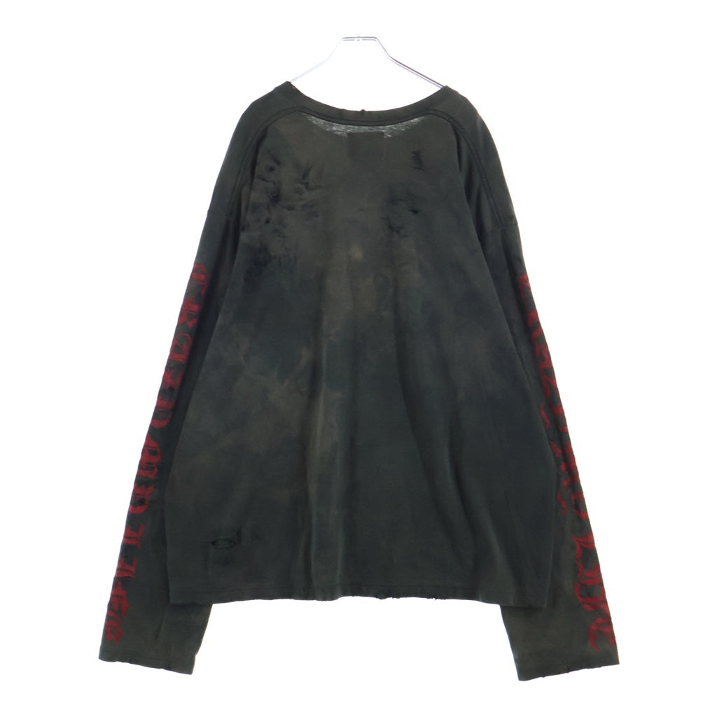 Z.VARGAS(ザックバルガス) SKULL PRINT L/S TEE スカルプリント ヴィンテージ加工 長袖Tシャツカットソー グレー