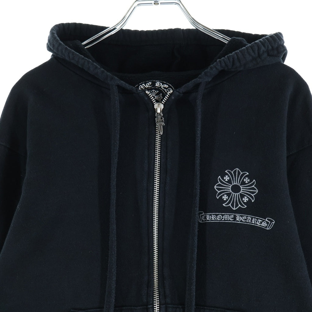 CHROME HEARTS(クロムハーツ) CH PLUS BLOCK CROSS ZIP UP HOODIE CHプラス ブロッククロス ジップアップパーカー レディース ブラック