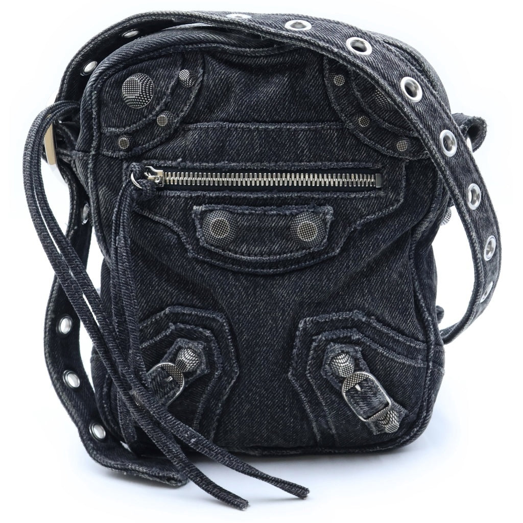 BALENCIAGA(バレンシアガ) ル カゴール デニム ショルダーバック ブラック 719065 1000 N69 4281 レディース