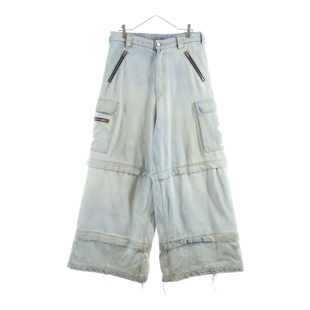 VETEMENTS(ヴェトモン) 23SS トリプルジップアップバギーデニムパンツ インディゴ UE63PA335L