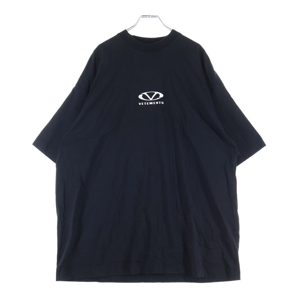 VETEMENTS(ヴェトモン) 25SS OVAL LOGO OVERSIZE S/S TEE オーバルロゴ オーバーサイズ 半袖Tシャツカットソー ブラック UA66TR605BW