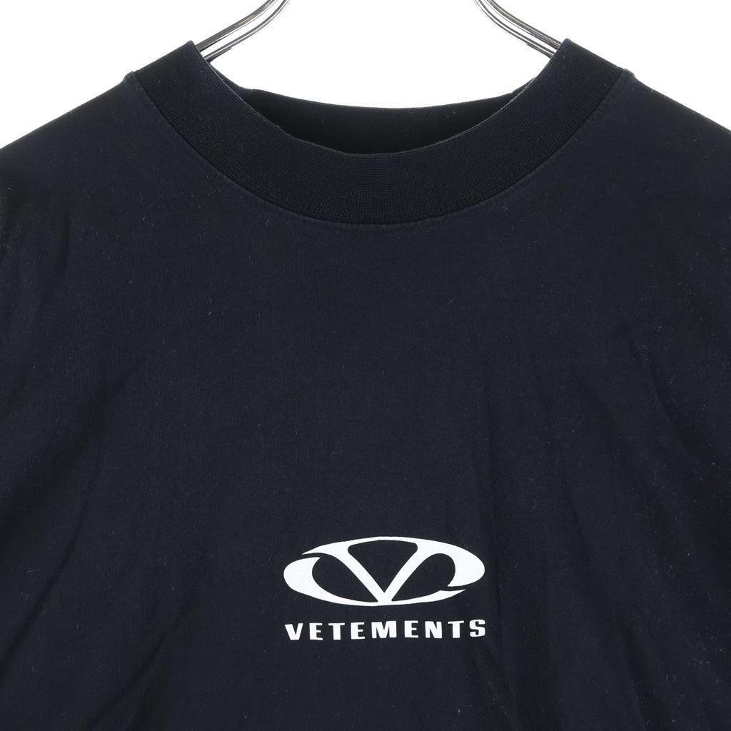 VETEMENTS(ヴェトモン) 25SS OVAL LOGO OVERSIZE S/S TEE オーバルロゴ オーバーサイズ 半袖Tシャツカットソー ブラック UA66TR605BW