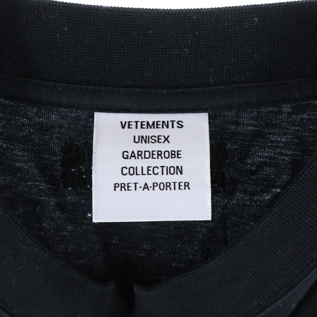 VETEMENTS(ヴェトモン) 25SS OVAL LOGO OVERSIZE S/S TEE オーバルロゴ オーバーサイズ 半袖Tシャツカットソー ブラック UA66TR605BW