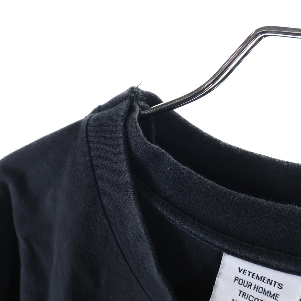 VETEMENTS(ヴェトモン) 17AW COMMANDO DOUBLE TEE 半袖Tシャツカットソー ブラック MAH18TR18