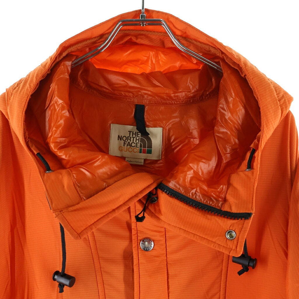 GUCCI(グッチ) ×THE NORTH FACE ザノースフェイス ダウンアノラックジャケット オレンジ 663755 XAAC4