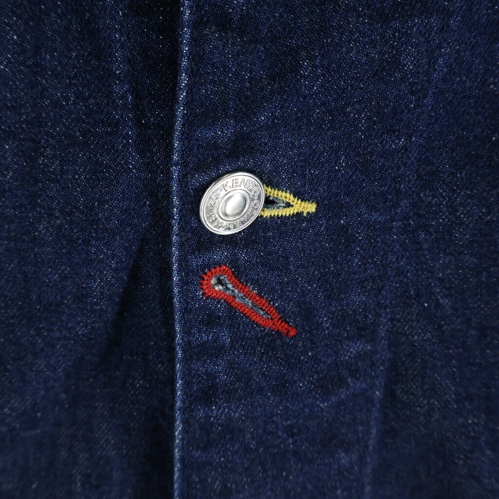 KENZO(ケンゾー) 22AW WORKWEAR DENIM JACKET フラワー刺繍 ワーカーデニムジャケット インディゴ FC65DV1019EB