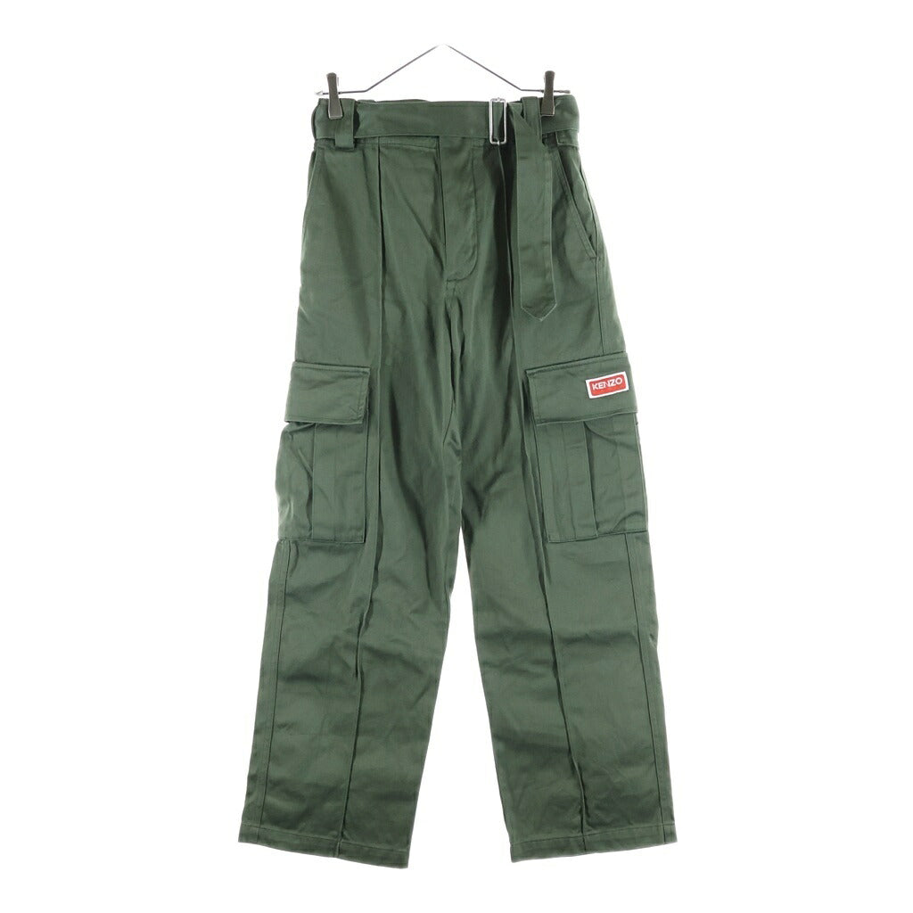 KENZO(ケンゾー) ハイウエスト ストレートレッグ カジュアルパンツ カーキ FE58PA3759GF