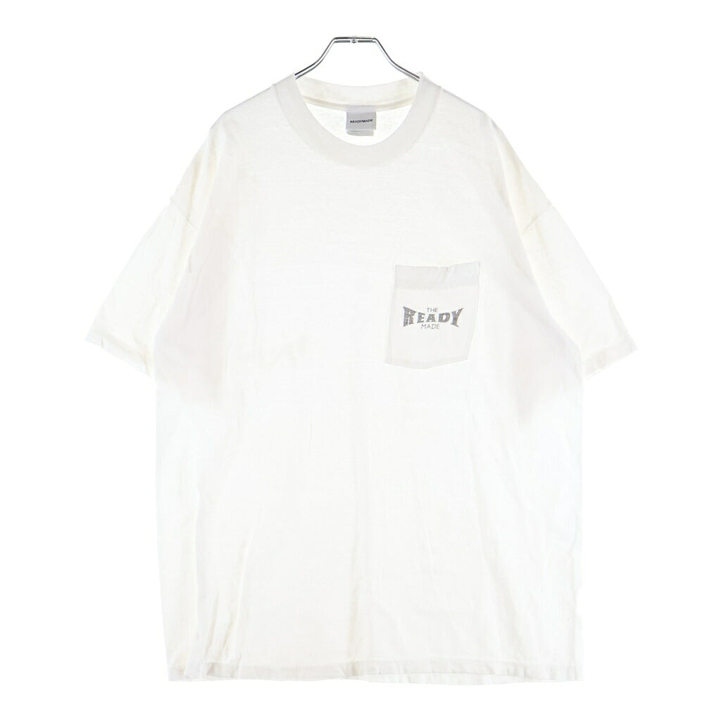 READY MADE(レディメイド) 24SS S/S POCKET T-SHIRT フロントロゴ クルーネック半袖Tシャツ ホワイト RE-CO-WH-00-00-277