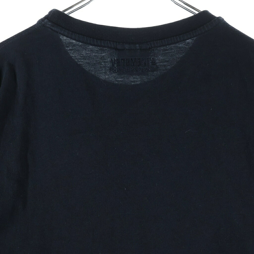 VETEMENTS(ヴェトモン) 19SS FLAG PRINT S/S T-SHIRT フラッグプリント 半袖Tシャツカットソー ブラック USS197069
