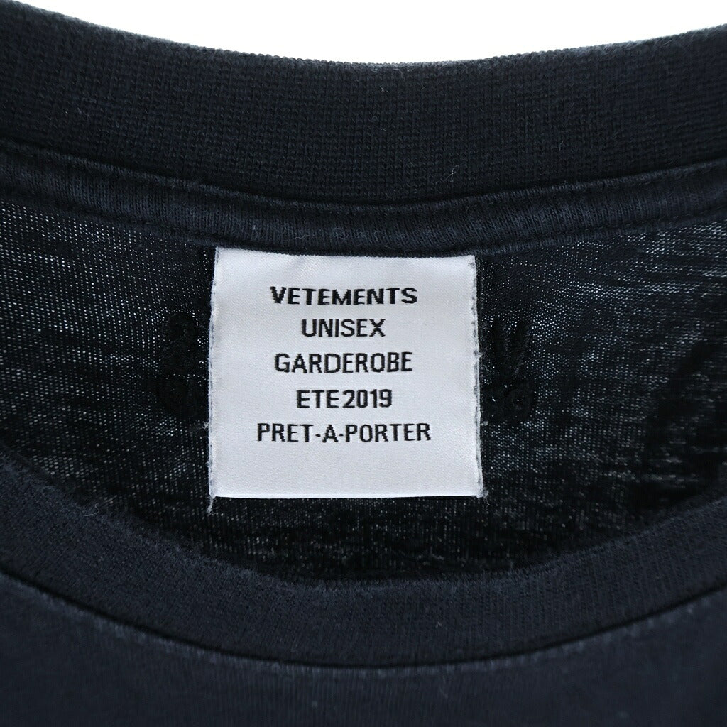 VETEMENTS(ヴェトモン) 19SS FLAG PRINT S/S T-SHIRT フラッグプリント 半袖Tシャツカットソー ブラック USS197069