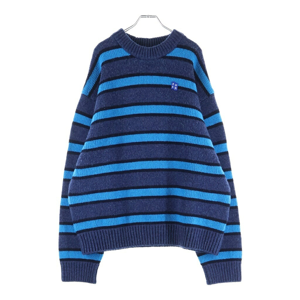 ADER ERROR(アーダーエラー) ボーダー ニットセーター ブルー BM42FYKT0107BL
